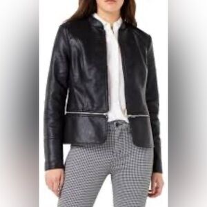 Liverpool Los Angeles Convertible Faux Leather Moto Jacket Size XSmall Black
